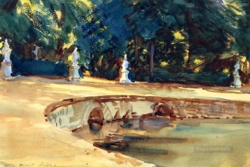  pool Oil Painting - Pool in the Garden of La Granja landscape John Singer Sargent